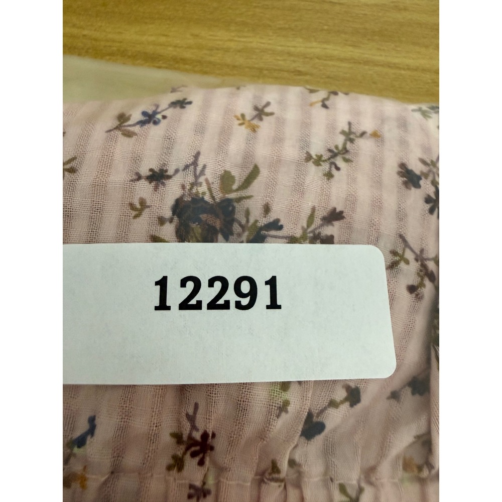 Madewell Shirt XXL Pink Floral Peplum Smocked Waist Long Sleeve Cotton NEW - Picture 8 of 8